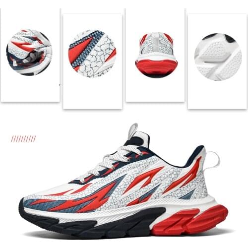 Mens Fashion Sneakers Breathable Mesh Running Shoes Shock Cushioning Non Slip Soft Sole Lace Up Casual Athletic Walking Shoes