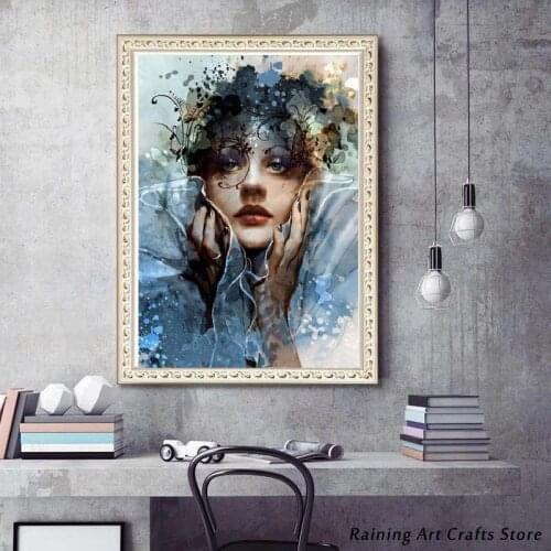 5D Diy Diamond Painting Watercolor Abstract Fairy Full Square Round Drill Girl Embroidery Cross Stitch Kits Mosaic Picture Decor