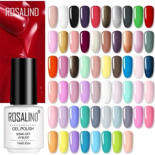 ROSALIND Gel Polish Set Manicure for Nails Semi Permanent Vernis Base Top Coat UV LED Gel Varnish Soak Off Nail Gel Nail Polish