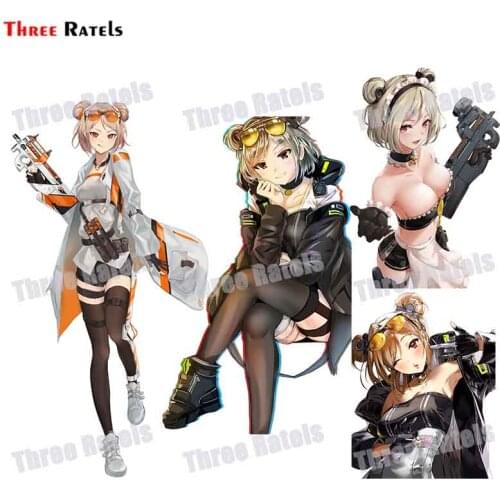 Three Ratels F719 P90 Girls Frontline Sticker For Helmet Motorbike Laptop Customizable Waterproof Car Accessories Decoration
