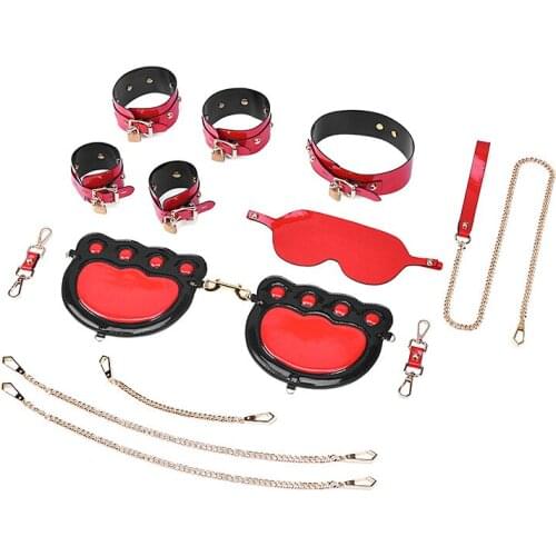 New Arrival 11pcs Erotic Sex Products for Couples Adults BDSM Sex Bondage Set Sex Handcuffs Eye Mask Knee Pad Necklace Sex Toys
