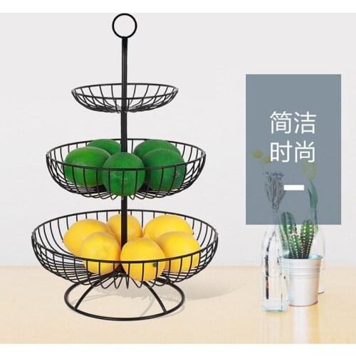 Nordic Modern Sitting Room Iron Art Household Use 3 Layers of Fruit Basket Fashion Multilayer Dry Fruit Bowl Receives A Basket