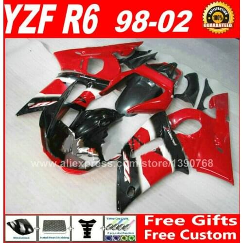 OEM red black Fairings hull for YAMAHA R6 1998 - 2002 YZFR6 ABS parts kit R6 98-02 fairing kits YZF 600 1999 2000 2001