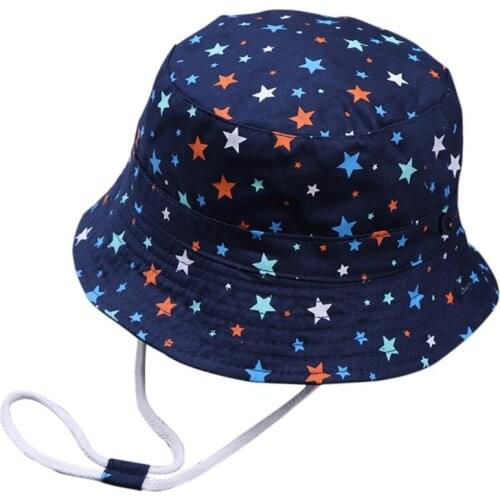 Summer Baby Bucket Hat Infant Newborn Denim Cotton Kids Tractor Cap UV Protection Soft Cotton Hats Boys Girls Star Sun Hat