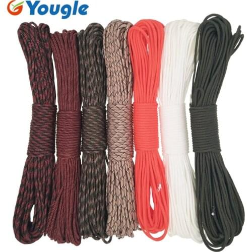 YOUGLE Paracord 550 Parachute Cord Lanyard Rope Mil Spec Type III 7Strands 100FT Climbing Camping survival equipment 4-10