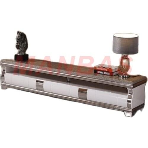 Natural marble Stainless steel TV Stand modern Living Room Home Furniture tv led monitor stand mueble tv cabinet mesa tv table