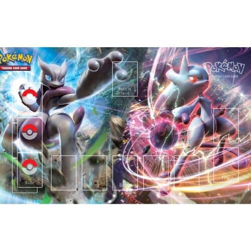 Pokemon Card Game Playmat Large Table Bard Games Pads Mousepad Rubber Floor Pocket Monster Black