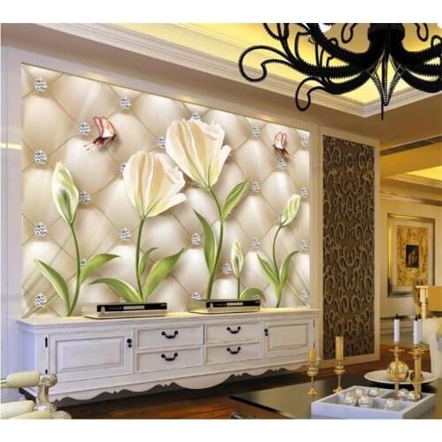 Custom Photo Wallpaper jewel Leather 3D Mural Wall Paper For Living Room Wallpaper TV Background Home Decor Papel De Parede 3D
