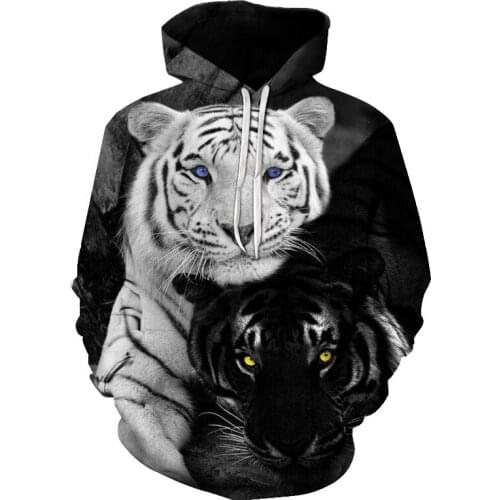 In 2020 the Popular New Trend 3D Hoodie Creative Art Style Spring and Autumn Fashion Hoodie Cartoon Handsome Shirt XXS-4XL Tiger