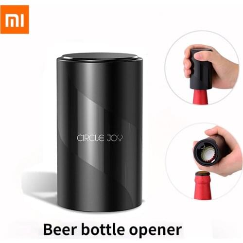 Xiaomi Portable Circle Joy Beer Bottle Opener Build-in Magnet Automatic Pop Easy To Carry Concise Design Black Color