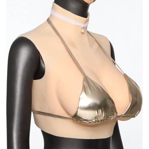 KUMIHO 2G Realistic Silicone Filler CDF Cup High Collar Silicone Breast For crossdresser Artificial Boobs Enhancer shemale