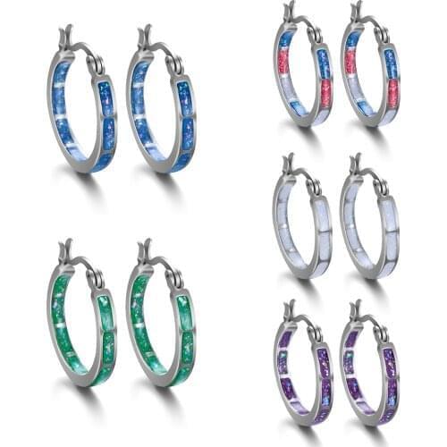 Fashion Chakra Stainless Steel Healthcare Weight Loss Hoop Earrings Slimming Healthy Stimulation Acupoint Gallstone Earrings