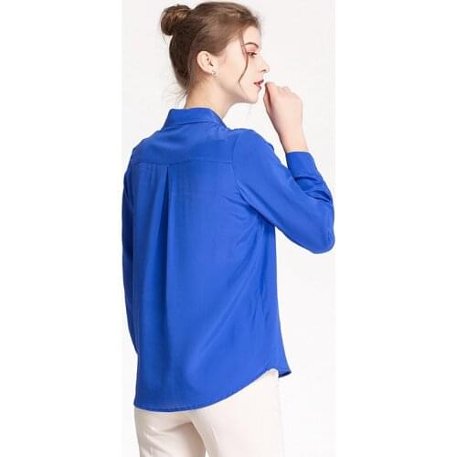 Silk Shirt Womens 16mm 100% Mulberry Silk Crepe De Chine Long Sleeve Shirt