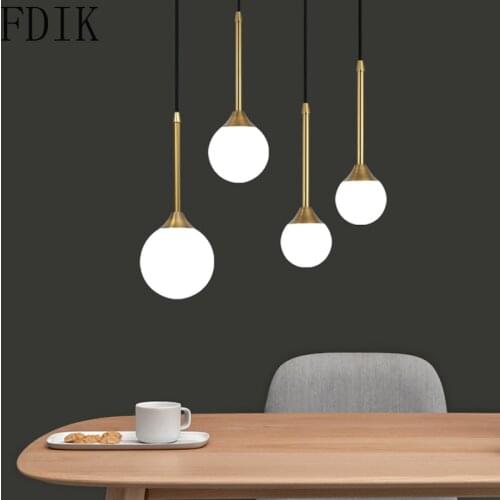 Nordic Glass Ball Led Pendant Lights Gold Long Pole Hanging Lamp for Bedroom dining Room Kitchen Indoor Decor Light Fixtures G9