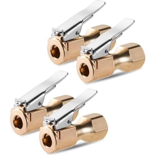 Heavy-Duty Brass Air Chuck, Closed Straight Tire Chuck Tire Inflator Pressure Meter Air Pump Compressor Accessories