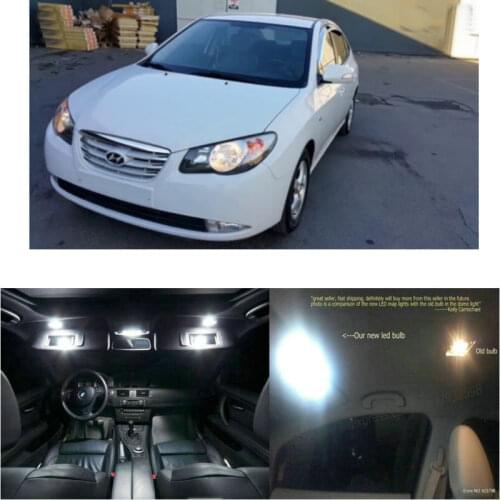 LED Interior Car Lights For Hyundai avante hd 2010 room dome map reading foot door lamp error free 10pc