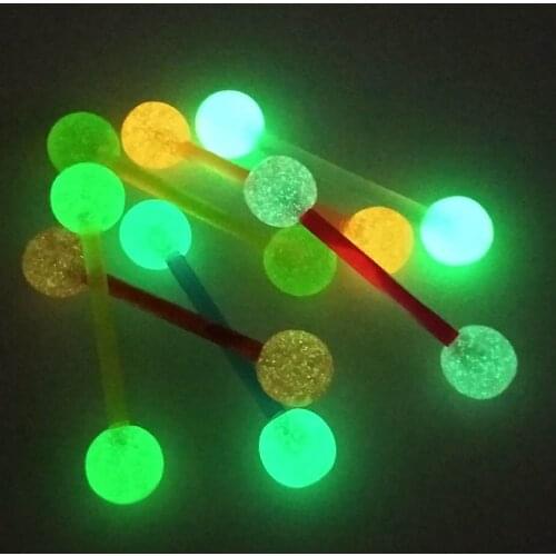 TIANCIFBYJS Glow in The Dark Flexible Acrylic Straight Tongue Nipple Ring Retainer Piercing Body Jewelry Cartilage barbell