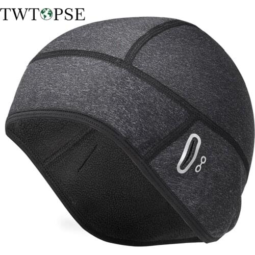 TWTOPSE Winter Ski Cycling Caps Head Hat Thermal Fleece Warm Bicycle Bike Caps Windproof Running Motorcycle Skiing Cap Headwears