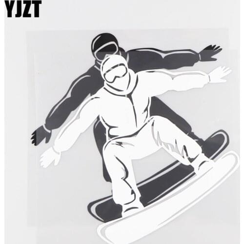 YJZT 18.2×17.4CM Personalized Car Sticker Ski Sprint Creative Vinyl Body Car Rear Decoration 20A-0108