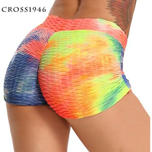 CROSS1946 Printing Workout Leggings Yoga Shorts Women Summer Sexy Sports Gym Running Breathable Short Yoga Leggings