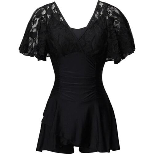 2021 Women Short Sleeve One Piece Swimwear Push Up Bathing Suit Padded Swim Beach Dress Summer Sexy Swimsuit Swim Holiday Wear