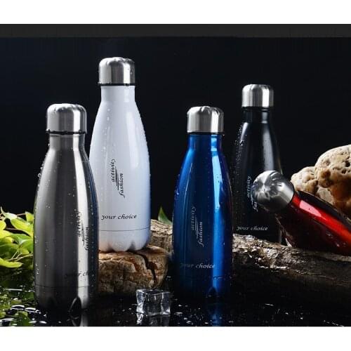 1PC Insulated Double Wall Water Bottle Flask Thermos Stainless Steel Coffee Mugs Vacuum Flask Thermoses Bowling ENY 009