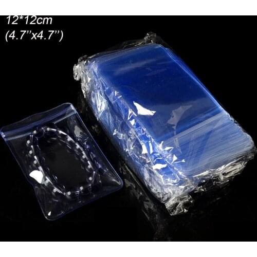 12x12cm Reclosable Transparent Zip Lock PVC Jewelry Bag Jade Jewellery Anti-oxidation Bags Bracelet anti-tarnish Pack Bag 100Pcs