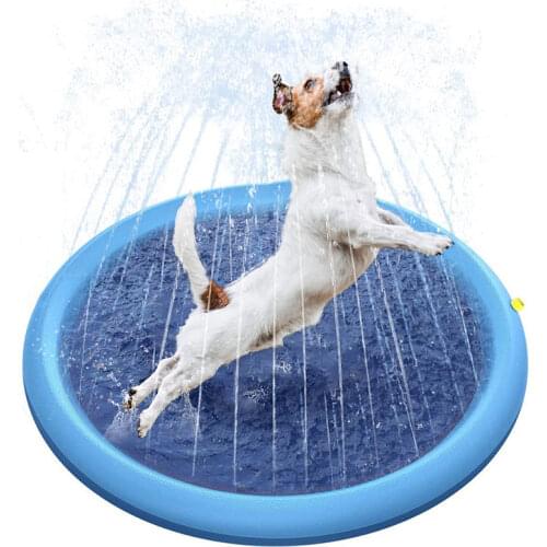 170*170cm Pet Sprinkler Pad Play Cooling Mat Swimming Pool Inflatable Water Spray Pad Mat Tub Summer Cool Dog Bathtub for Dogs