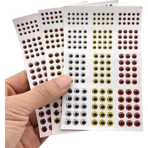 183Pcs 3D Hybrid Simulation Fish Eyes Laser Fishing Lure Fish Eyes DIY Lure Bionic Fake Bait 3-6mm Fishing Self-adhesive Tools