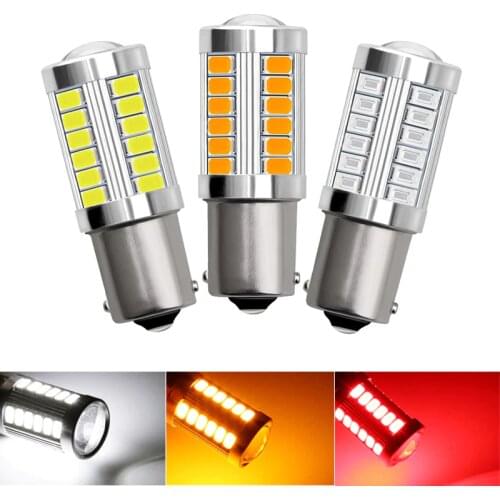 2PCS Car Signal Light 1156 BA15S BAUS15S P21W LED Turn Brake Tail Lamp 33SMD 5730 LED Auto Rear Reverse Bulb r5w