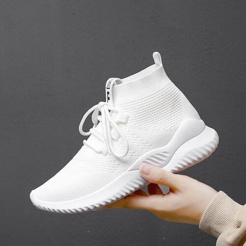 2021 Designer Sock Sports Boots Women Speed Trainers High Top Runners White Black Pink Sneakers 35-41