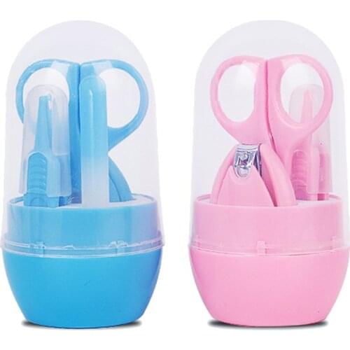 4pcs / Set Portable Baby Nail Clipper Infant health care kit Safety Finger Trimmer Scissors Daily Grooming Care cleaning Tools