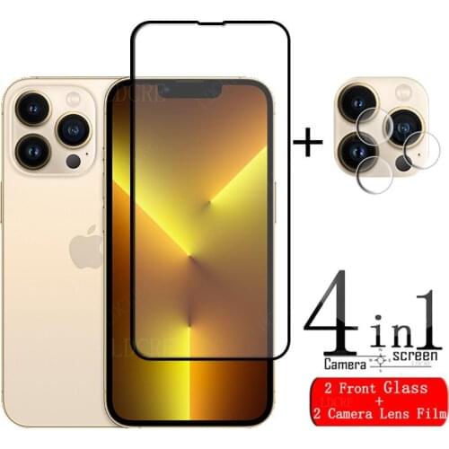 4-in-1 For iPhone 13 Pro Glass For iPhone 13 Pro Tempered Glass Screen Protector For iPhone 6 7 8 12 13 Pro Max Mini Lens Glass