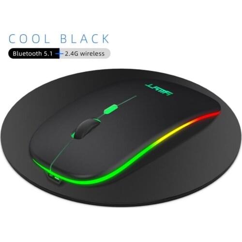 Bluelans G852 Portable Bluetooth 5.1 2.4G Rechargeable Ergonomic Wireless Gaming Mouse colorful luminous for Laptops PC