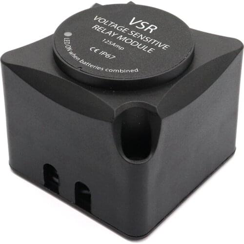 Black 12V Voltage Sensing Split Charge Relay ( VSR ) 125 AMP