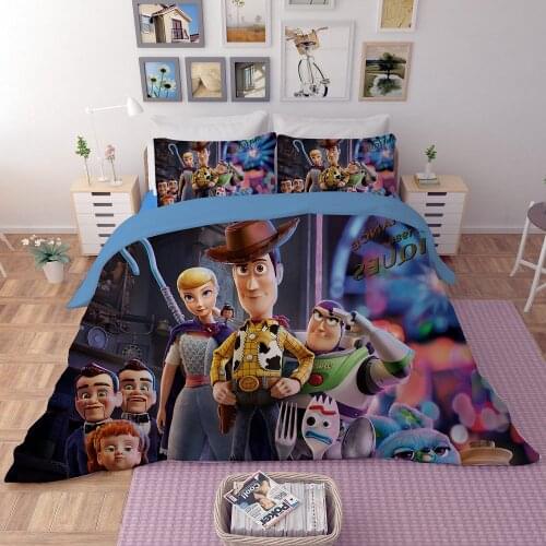 Disney Toy Story Sherif Woody Buzz Lightyear Bedding Set Duvet Covers Pillowcases Bedclothes Boys Kids Birthday Gifts Decor Home