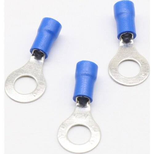 RV2-6 Blue Ring insulated terminal Cable Wire Connector 100PCS/Pack suit 1.5-2.5mm Electrical Crimp Terminal RV2.5-6 RV
