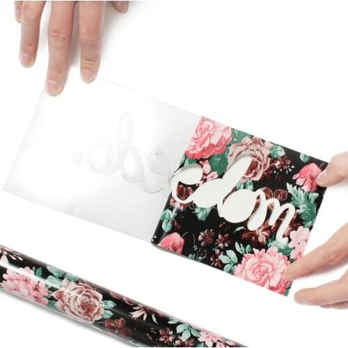 HOHOFILM 50cmx300cm Flower Heat Transfer Vinyl PU Iron on Film Clothing T-shirt Vinyl Flower Vinyl 20''x118