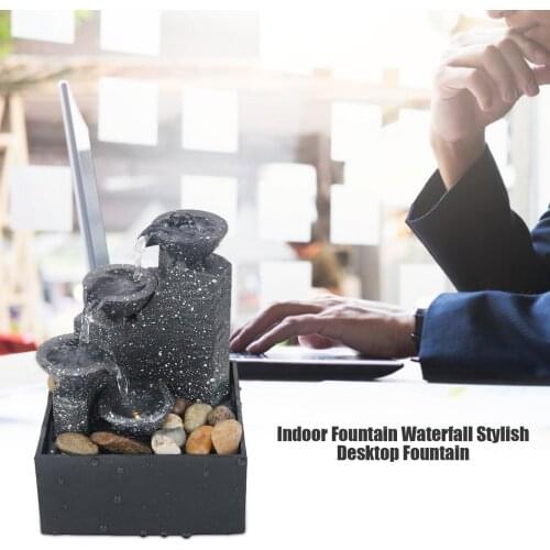 Indoor Fountain Water Desktop Fountains Crafts Fengshui Home Office Desktop Ornament Table Flowing Waterfall Decoration 2021