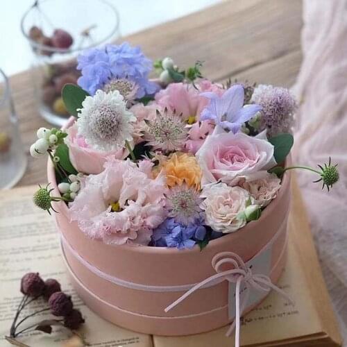 Round Florist Hat Scarf Storage Boxes Handheld Soap Flower Box Candy Boxes Flowers Gift Box Packaging Boxes for Gifts Christmas