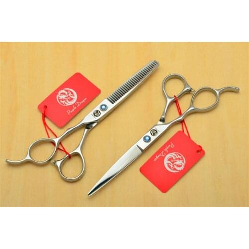 Left Hand 2Pcs/1 Pair 8001# 5.5'' Silvery Hairdressing Scissor JP 440C Cutting +Thinning Shears Professional Human Hair Scissors