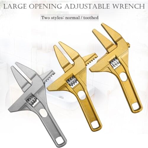 Multi-function Adjustable Wrench Aluminium Alloy large Open Wrench Universal Spanner Repair Tool for Water Pipe Screw Bathroom
