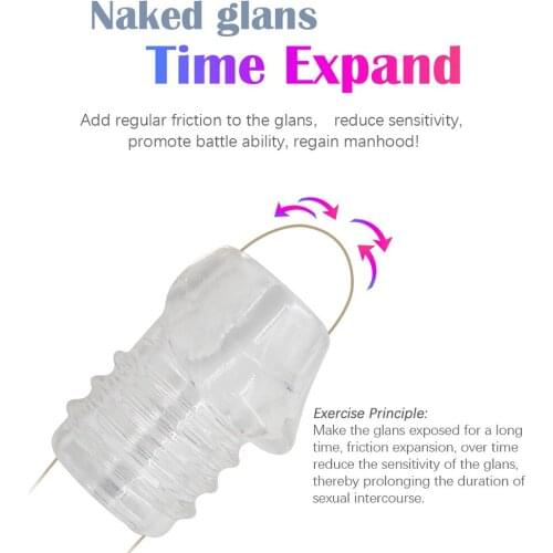 Male Chastity Cage Delay Ejaculation Penis Sleeve Ring Erotic Sex Toys for Men Delay Ejaculation Glans Sleeve Adult Sex Products