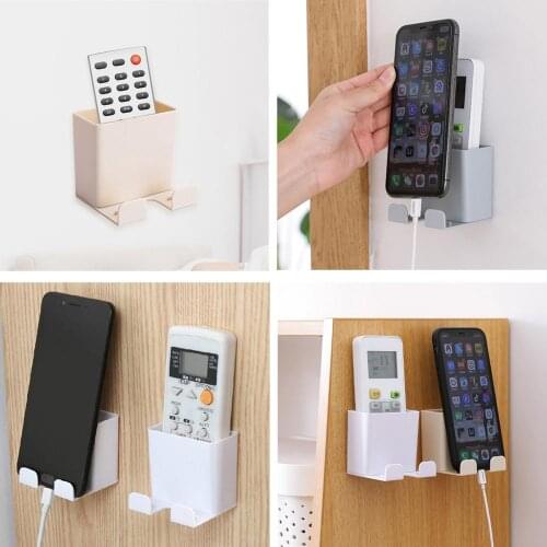 Wall Mounted Holder Storage Box Remote Control Mobile Phone Plug Organizer