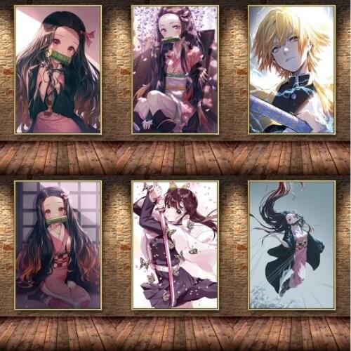 HD Anime Kimetsu Wall Art Printed Poster Nordic Picture Demon Slayer Canvas Home Decoration No Framed Painting Cuadros