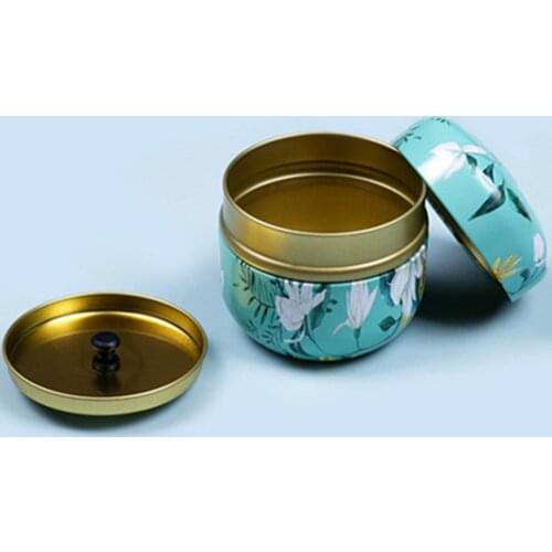 New Personality Home Garden Candy Box Drum-shaped Candy Cookie Box Festive Party Supplies Rose Tea Can Tin Box Small Fresh