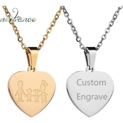 Nextvance Mama Dad Boy Girl Pendant Necklace Custom Engrave Parent Kids Choker Necklaces for Birthday Christmas Gift