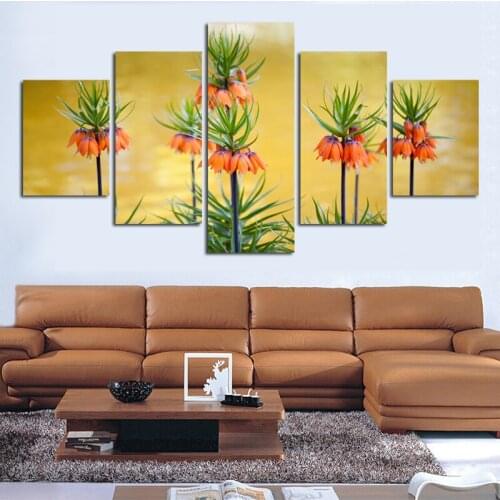 High Definition Prints Bright Red Flowers On Canvas Decorate Sitting Room Kitchen Hot Art Wall Painting Effect No Framed
