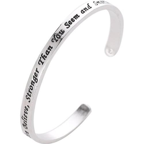 Simple Fashion Charm Jewelry Letters Rose Gold White Alloy Adjustable Bangles For Women