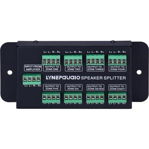 1 In 8 Out Speaker Selector Switch Audio Signal Switcher Power Amplifier Audio Receiver Splitter Box 8-Zone Sound Source Signal